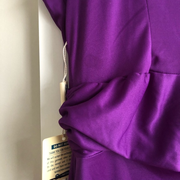 Purple Formal Knee Length Dress - Picture 10 of 10